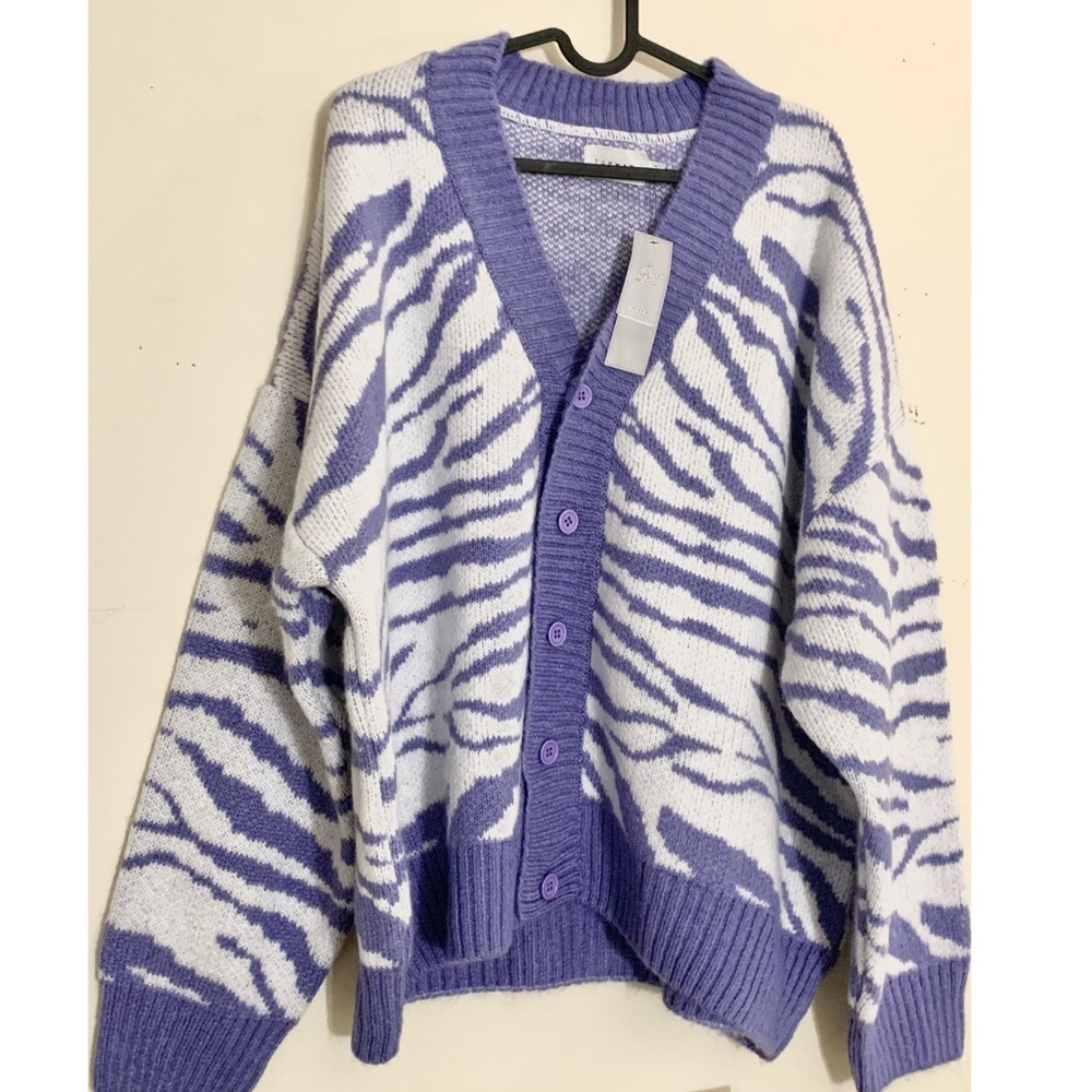 NWT Topman Animal Print Boyfriend Cardigan